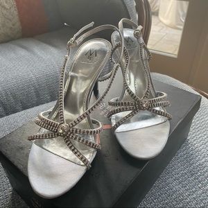 Nina Crystal Rhinestone Kitten Strappy Heels